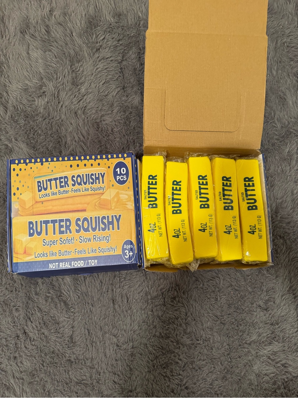 Toy - Yellow Slow Rising Stress Relief large butter squishy (Pack of 10)